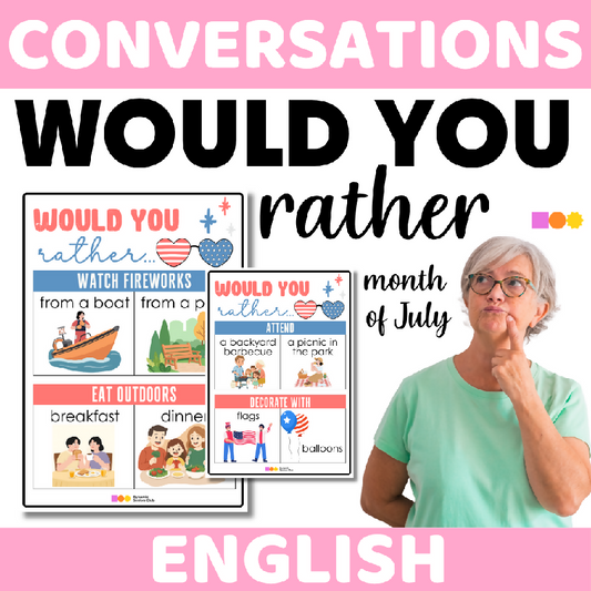 Would You Rather July Theme Conversation Prompts - Reminiscence Fourth of July - Independence Day