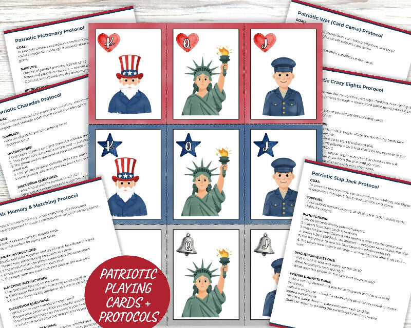 USA 250th Birthday, Patriotic Activity Bundle with Recreation Therapy Protocols, Party Games for 4th of July, Independence Day Bundle, Memorial and Veterans Day