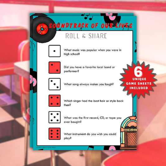 Reminiscence Dice Game for Seniors - Sound Tracks of Our Lives