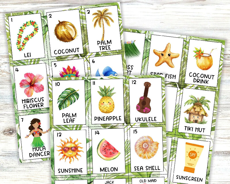 BIG Hawaiian Luau Activity Bundle, Bingo Boards, Playing Card, Scavenger Hunt, Includes Activity Protocols for Recreation Directors / Group