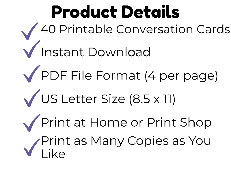 Senior Conversation Starter Cards, Reminiscing Questions, Memory Activity