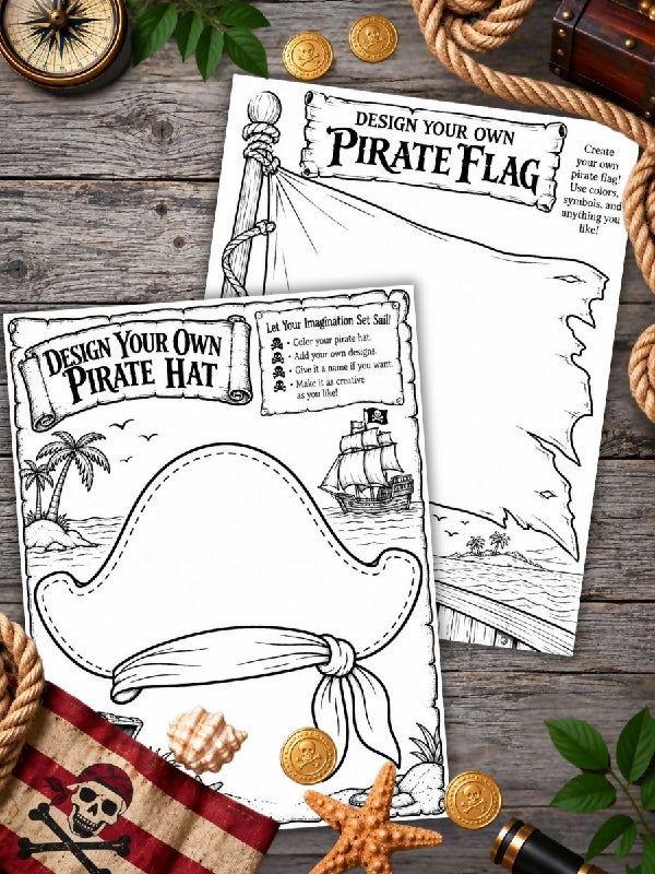 Pirate Coloring Pages, and Multiple Pirate Activity Pages - TR Protocols Included