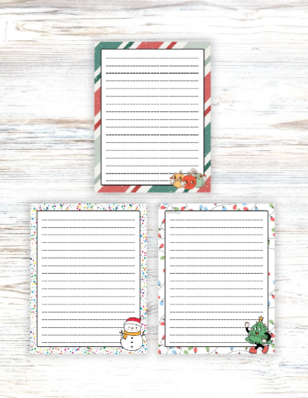Christmas Printable Bundle, Holiday Stationary Set, Christmas Recipe Book Cards, Letter Writing, Cute Journal Pages, Shopping or To-do List