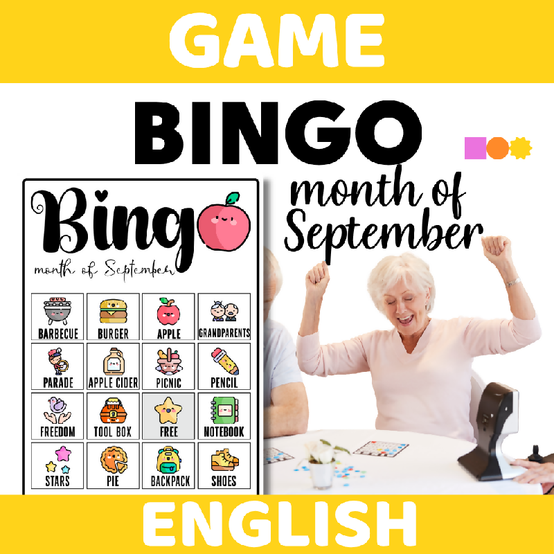 Printable September-themed Bingo for Seniors | Fun Group Game for Assisted Living, Senior Centers and Memory Care Activities