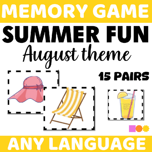 August-Themed Memory Game for Seniors | Printable Matching Activity for Cognitive Stimulation and Memory Care - Brain Activity for Elderly Adults