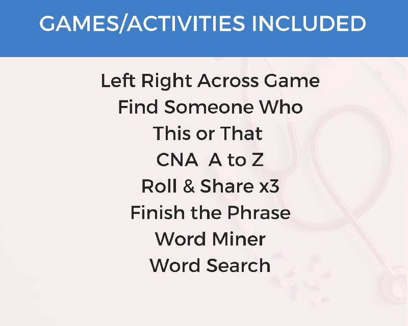 CNA Week Game Bundle - Staff Appreciation Activities