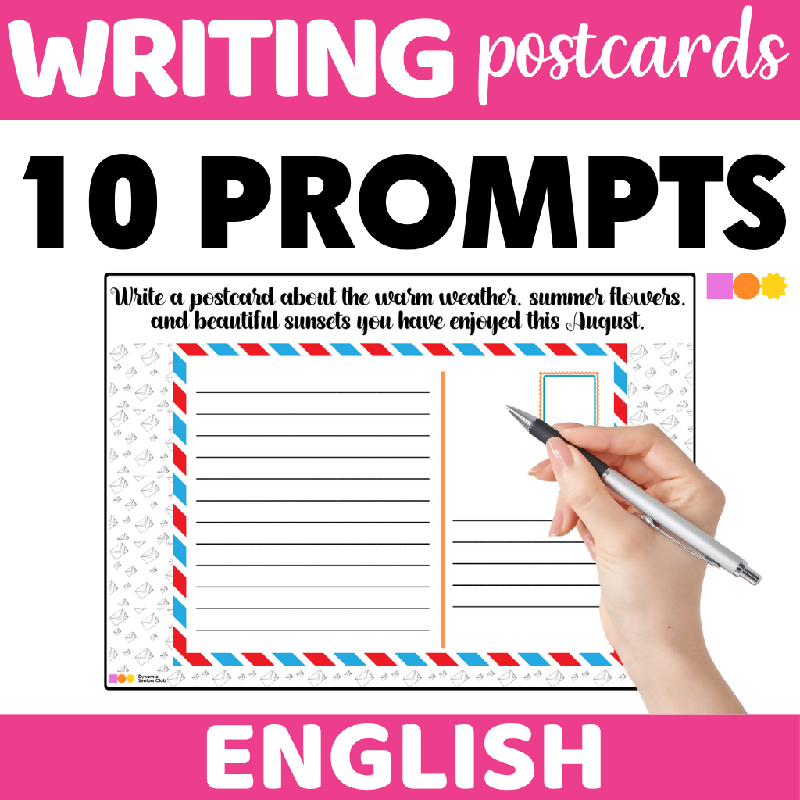 August Postcard Writing Prompts for Seniors | Printable Creative Writing Activity for Elderly Adults and Senior Living - Reminiscence and Writing for Elderly Adults