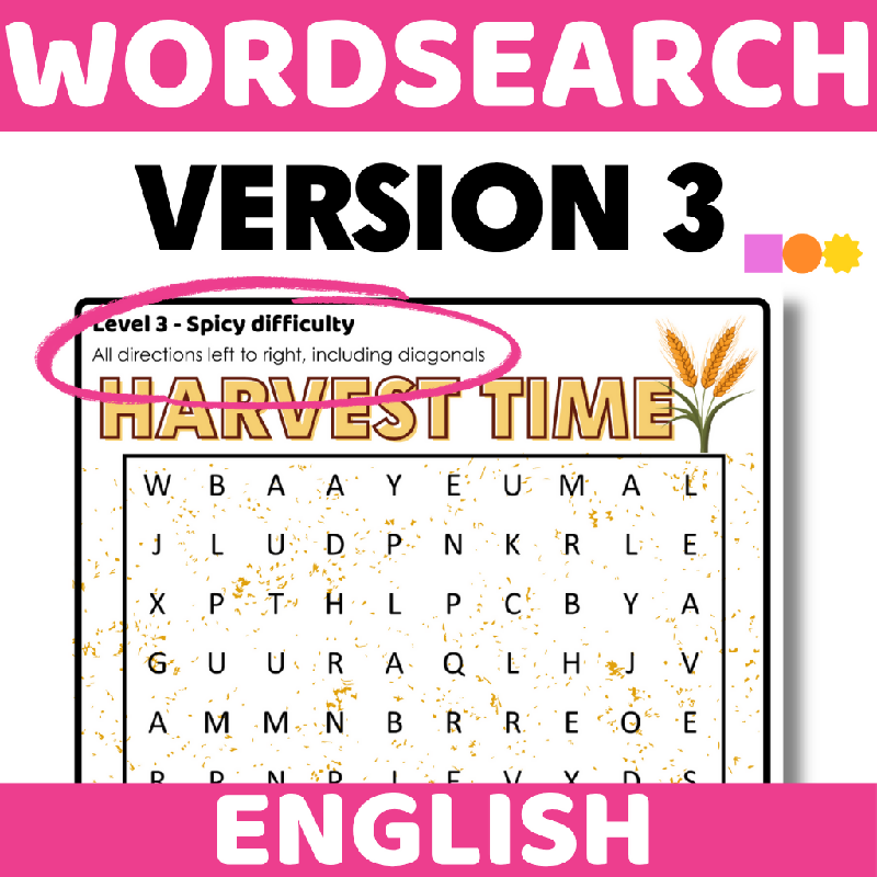September Harvest Word Search Puzzle | Fall Cognitive Stimulation Activity for Seniors, Memory Care & Older Adults | Autumn Wordsearch Brain Game