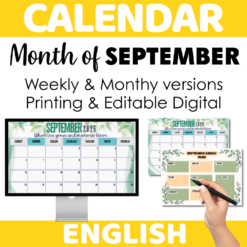 September Activity Director Calendar Kit | Printable & Editable Monthly & Weekly Planning Pages for Activity Directors