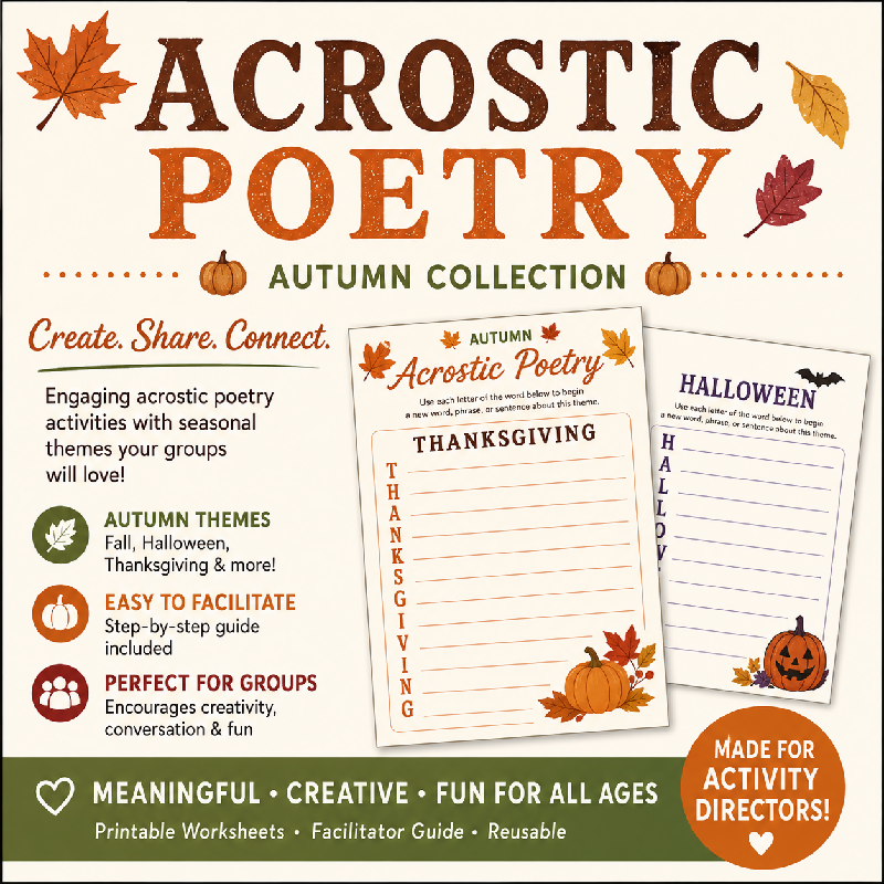 Acrostic Poetry Packet - Autumn Edition