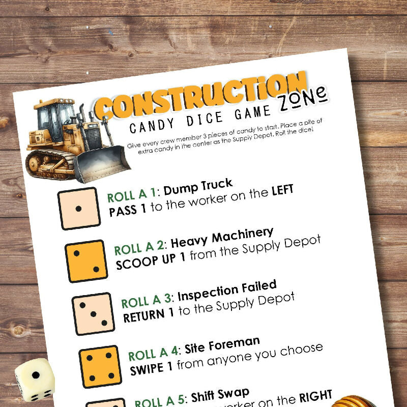 Construction Dice Game for Seniors | Low-Prep Group Activity for Assisted Living and Adult Day Programs