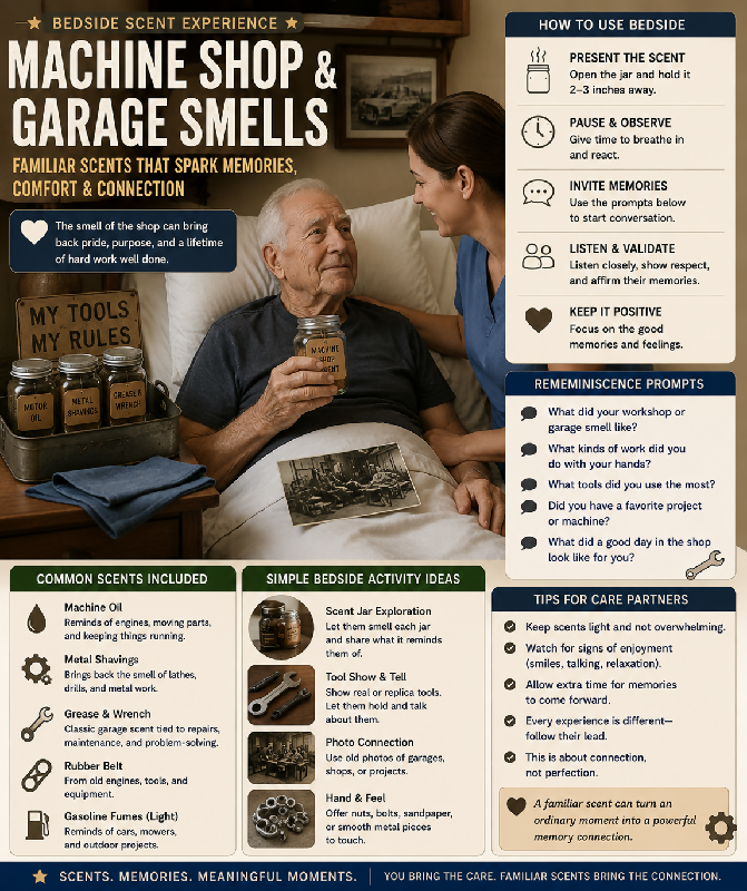 Familiar Things: Familiar Masculine Scents for Men’s Groups, Memory Care, Men’s Club Conversations, and Bedside Work