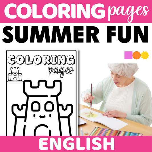 August-Themed Coloring Pages for Seniors | Printable Relaxation Activity for Elderly Adults and Senior Living - Seasonal Art Therapy Activity for Assisted Living and Senior Centers - Creative Activity for Cognitive Engagement and Fine Motor Skills