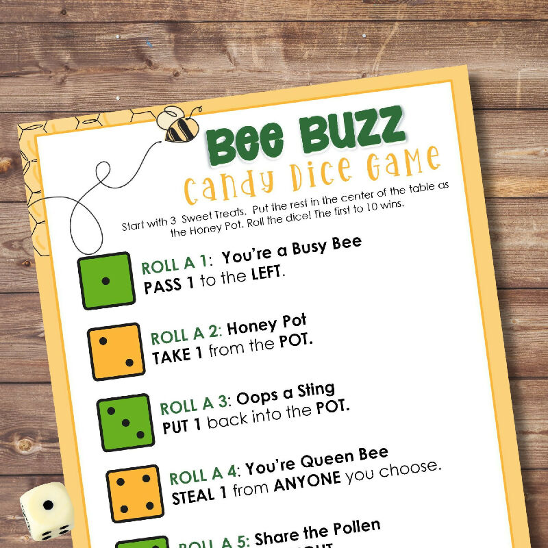 Bee Candy Dice Game | Easy No-Prep Group Activity for Seniors