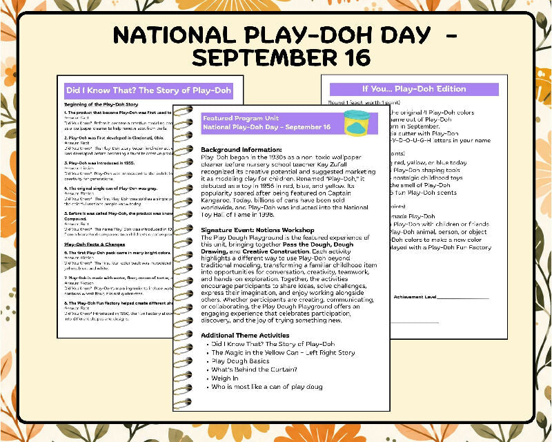September September Activity Plans for Seniors | Done-for-You National Sewing Month, Play-Doh Day & Coffee Day Engagement Activities for Senior Living