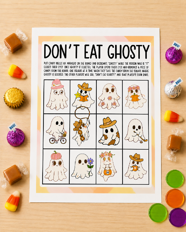 Don't Eat Pete (Ghosty) Game, Simple Halloween Candy Game