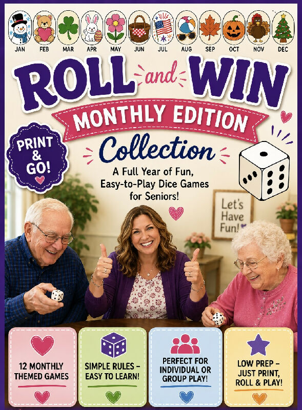 Roll and Win-Monthly Edition-Fun Dice Games For Seniors