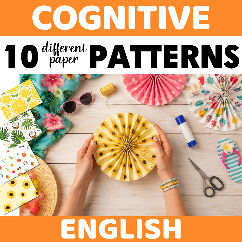 Paper Summer Rosettes Craft for Seniors | Printable Easy Folding Activity for Elderly Adults and Senior Living - Fans or Decor