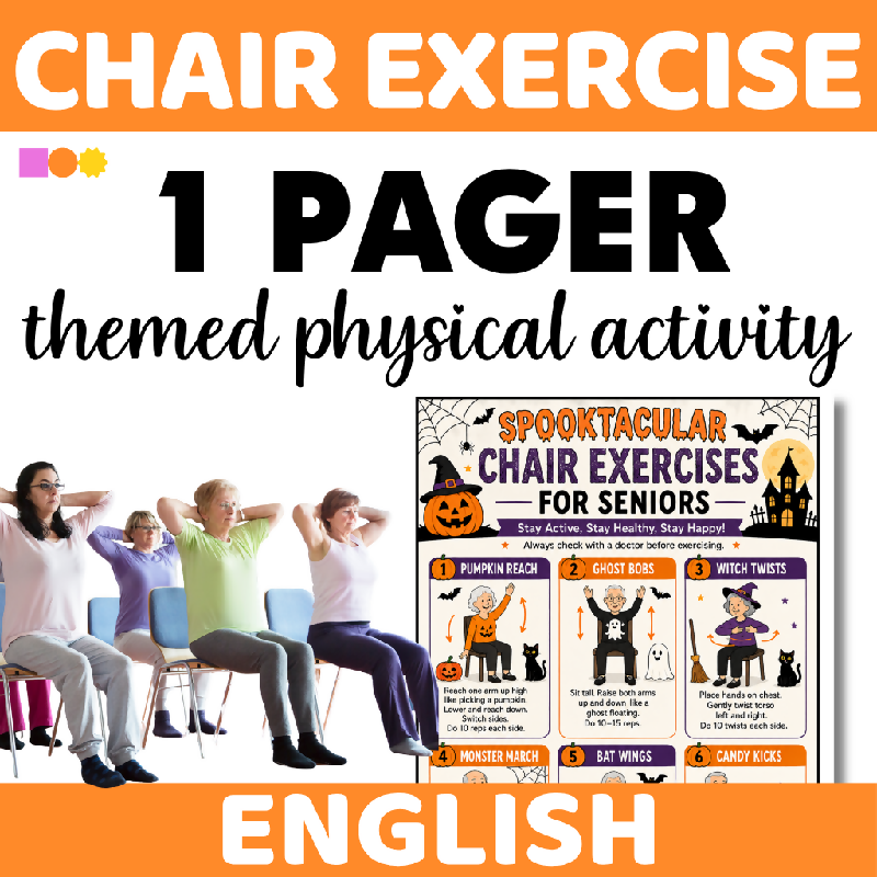 Printable Halloween Chair Exercise Routine for Seniors | Gentle Seated Workout for Home Care and Assisted Living