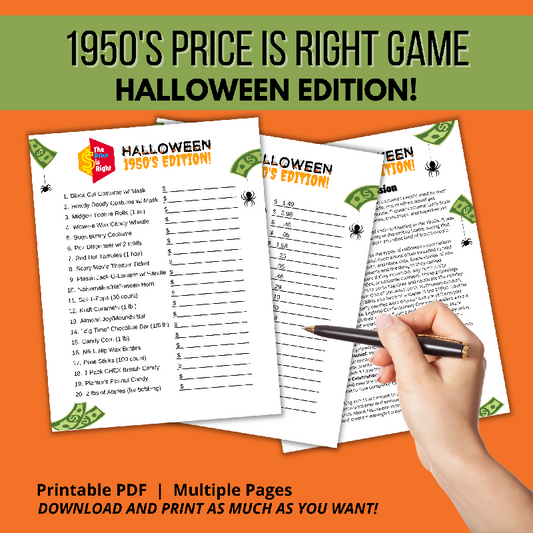 Halloween Price is Right Game | 1950s Edition Printable Activity for Seniors