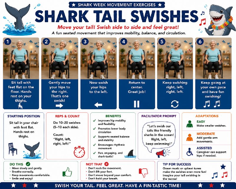 🦈 READY, SET, SHARK WEEK! The Ultimate Shark Week Experience for Life Skills and Memory Care Engagement. Part cookbook, culture club, games, exercise programs, social hour, and much more!