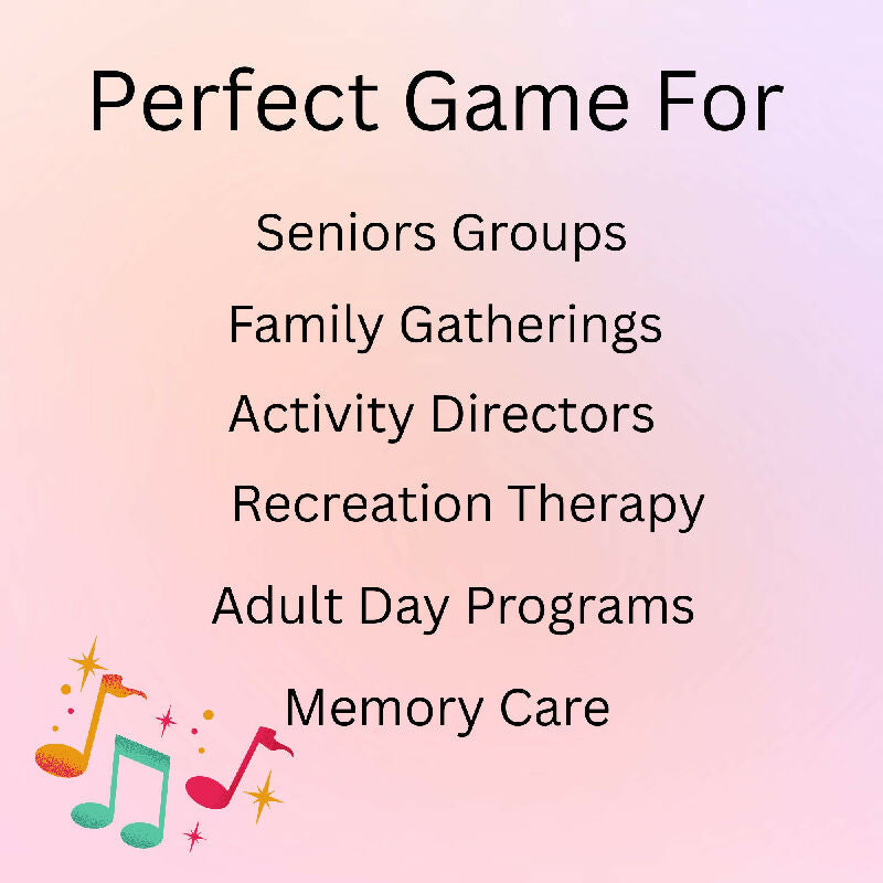 Perfect for Seniors groups, Memory Care Units,  Recreation  and Music Therapy programs