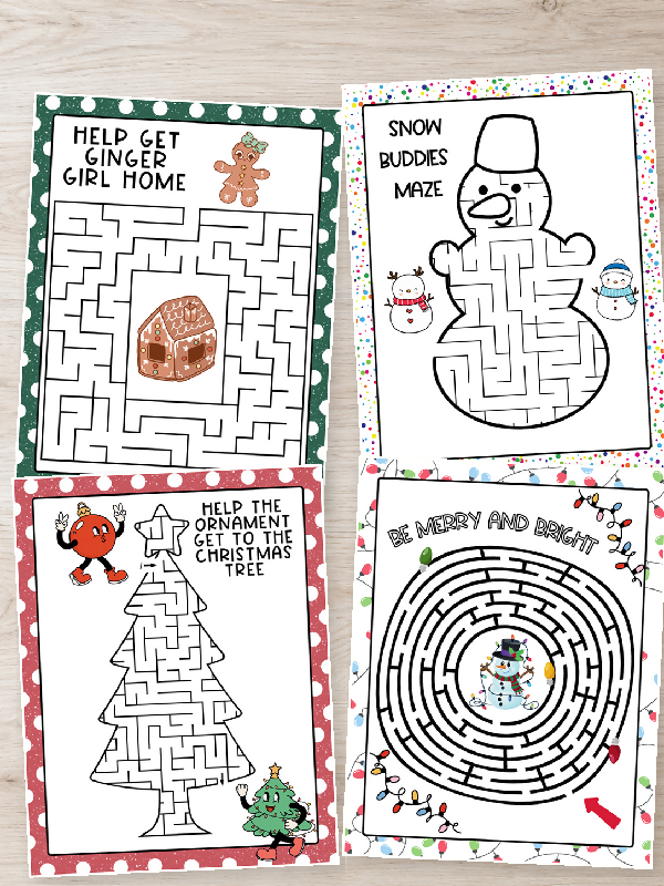 Christmas Mazes Printable 7 Pack, Holiday Puzzles Christmas Activities for 1:1, Independent Leisure