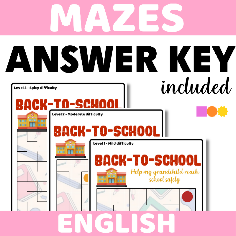 Back to School Mazes for Seniors & Memory Care | Easy, Medium & Hard Cognitive Stimulation Activity | Visual Tracking, Problem-Solving & Cognitive Stimulation