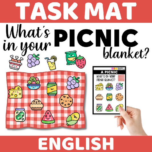 Task Mat Activity July Themed - What's in my Picnic Blanket Tactile Activity - Cognitive Fine Motor Task