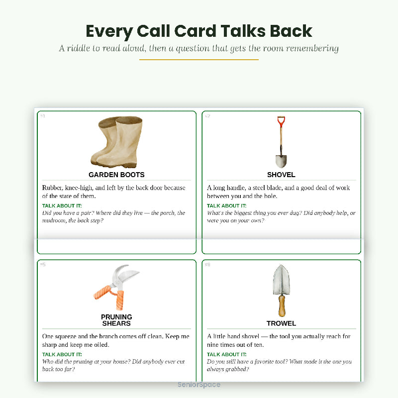 Gardening Bingo for Seniors, 25 Printable Cards, Call Cards with Clues, Memory Care Activity, Nursing Home, Instant Download
