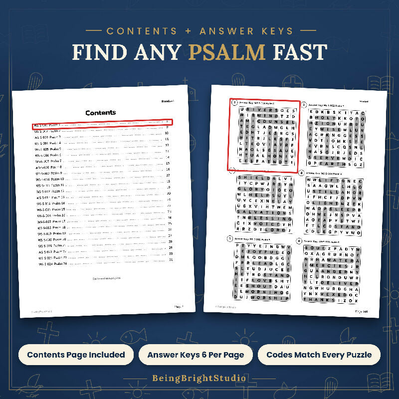 Psalms Word Search for Seniors, 150 Extra Large Print Puzzles for Activity Directors and Church Groups, Bingo and Planner