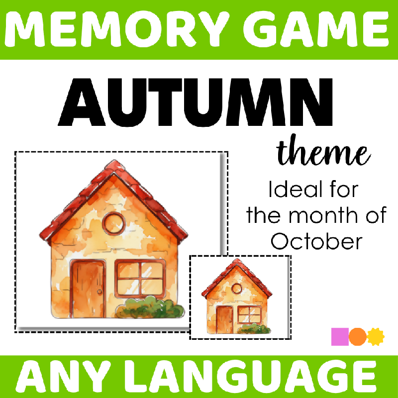 October-Themed Memory Game for Seniors | Printable Matching Activity for Cognitive Stimulation and Memory Care - Brain Activity for Elderly Adults Autumn Fall Theme