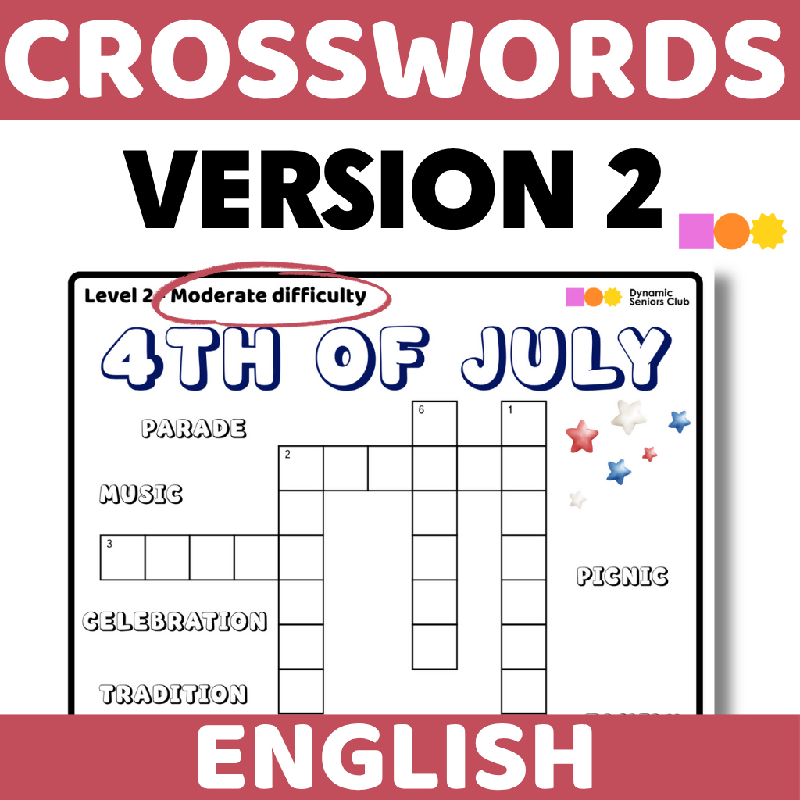 4th of July Crosswords (3 levels of difficulty) - Independence Day - Fourth of July