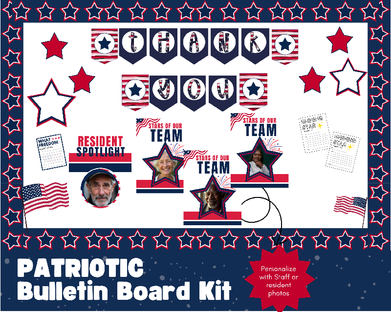 Patriotic Bulletin Board Kit for Memorial Day or Veteran's Appreciation Events