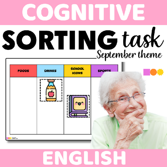 September-Themed Sorting Icons for Seniors | Printable Cognitive Sorting and Classification Activity for Memory Care and Senior Centers