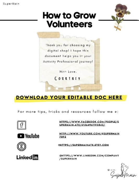 Volunteer Contract- Editable