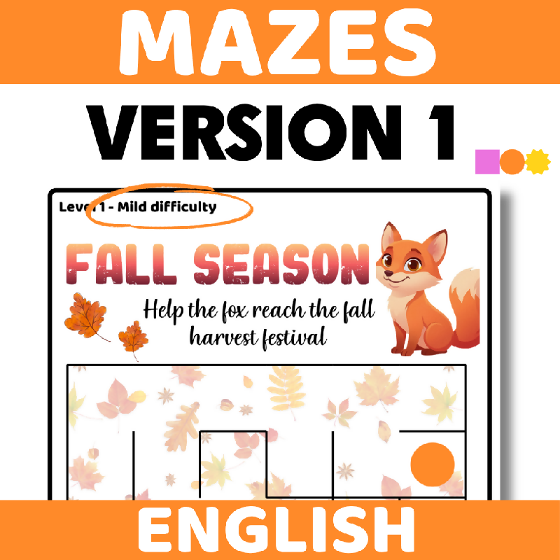 Fall Season Mazes for Seniors & Memory Care | Easy, Medium & Hard Cognitive Stimulation Activity | Visual Tracking, Problem-Solving & Cognitive Stimulation Autumn-Themed Maze