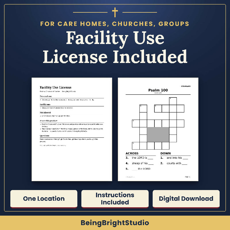 Psalms Crossword Puzzles for Seniors | 150 Extra Large Print Puzzles | Activity Director Printable