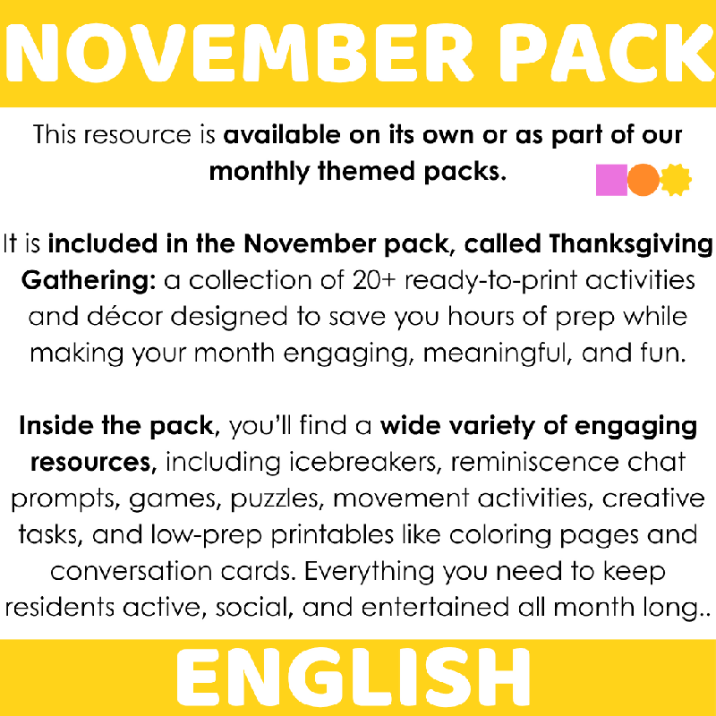 Thanksgiving Mazes for Seniors & Memory Care | Easy, Medium & Hard Cognitive Stimulation Activity | Visual Tracking, Problem-Solving & Cognitive Stimulation November-Themed