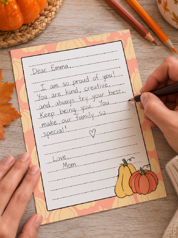 Autumn Stationary Set Printables, 5 Pages Fall Theme Lined Letter Writing, Gratitude Journal Activity, To-Do List or Notes
