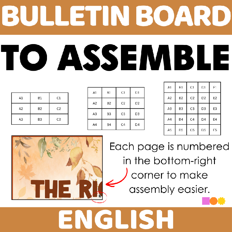Thanksgiving-Themed Bulletin Board Display for Seniors | November Printable 3-Size Kit for Senior Living Communities and Activity Directors Fall Season