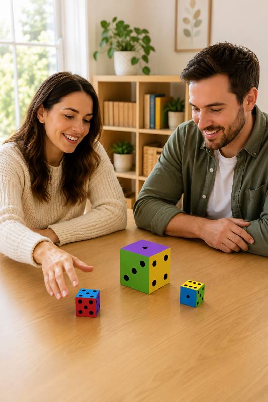 Printable Dice Template, Multiple Uses and Sizes, Cut - Fold - Glue Together, Black White and Color Versions Available, Two Sizes, Supplies for Group Activities