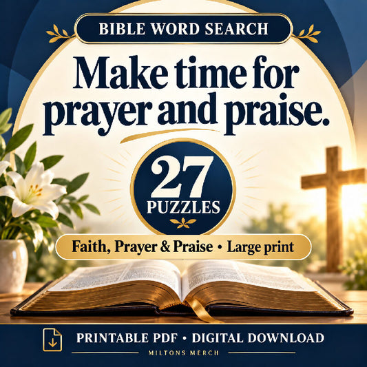 Bible Word Search — Faith, Prayer & Praise | 27 Large Print Puzzles, PDF