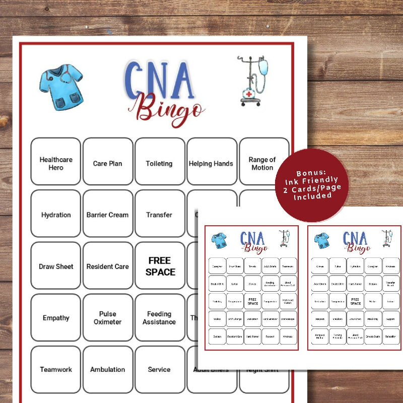 CNA Bingo Printable Game for Nursing Assistant Week
