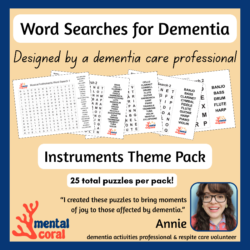Instrument Word Search Puzzle Pack
