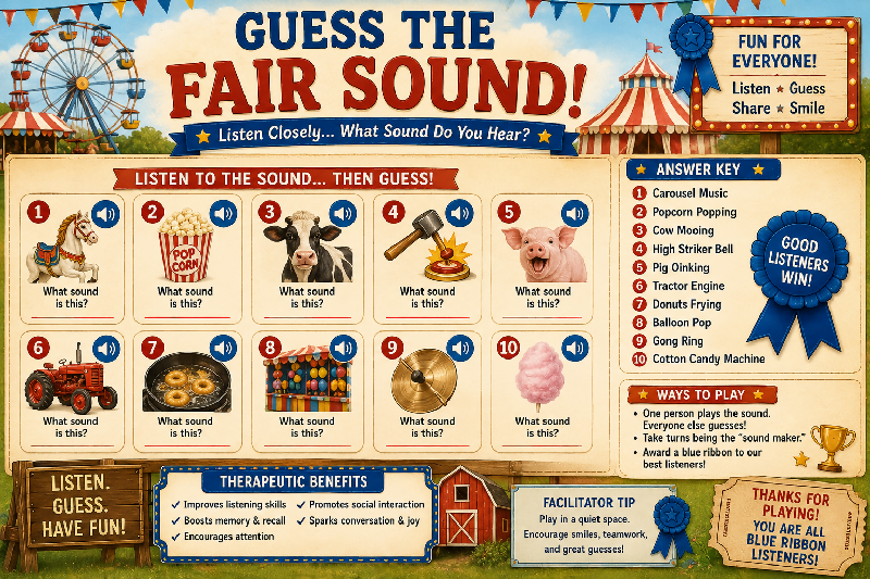 Ready, Set, Country Fair! | 50 Recipes, Games, Movement & Social Club Activities for Seniors in Assisted Living & Memory Care