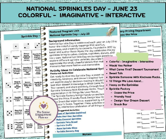 National Sprinkles Day Senior Activity Bundle