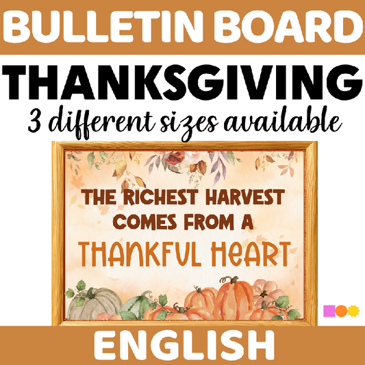 Thanksgiving-Themed Bulletin Board Display for Seniors | November Printable 3-Size Kit for Senior Living Communities and Activity Directors Fall Season