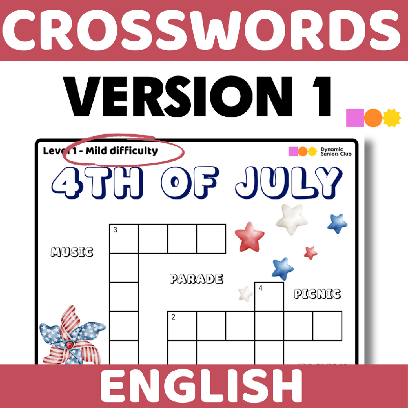 4th of July Crosswords (3 levels of difficulty) - Independence Day - Fourth of July
