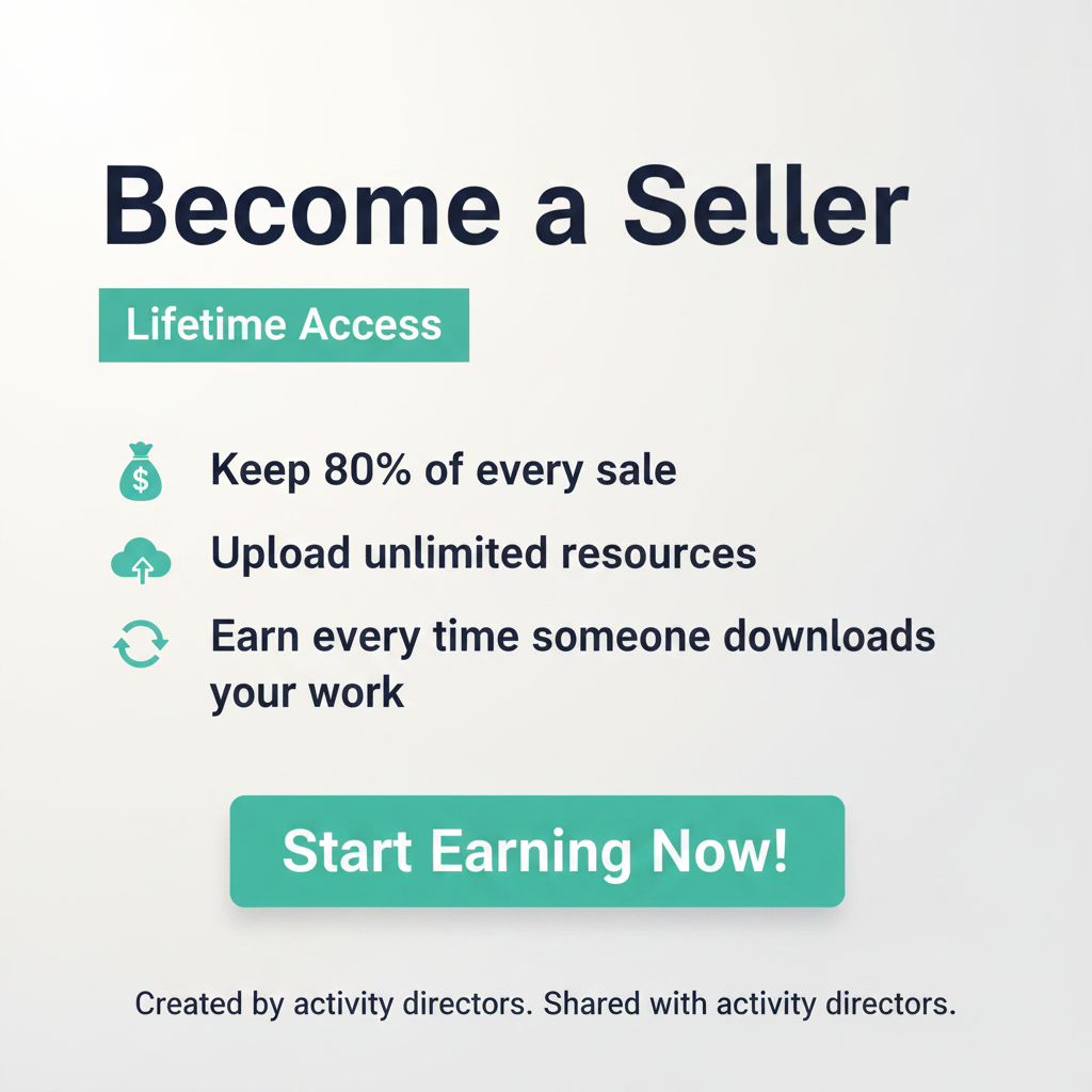 Become a Seller lifetime access on ADPAD — keep 80% of every sale upload unlimited resources earn every time someone downloads your work — activity director marketplace